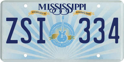 MS license plate ZSI334