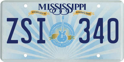 MS license plate ZSI340