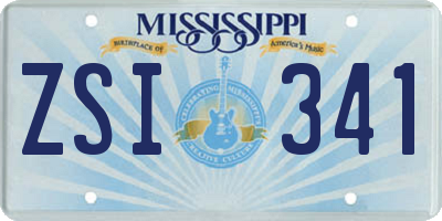 MS license plate ZSI341
