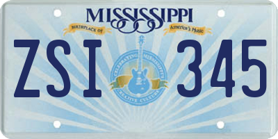 MS license plate ZSI345