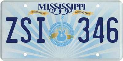 MS license plate ZSI346