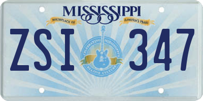 MS license plate ZSI347