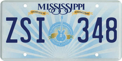 MS license plate ZSI348
