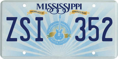 MS license plate ZSI352