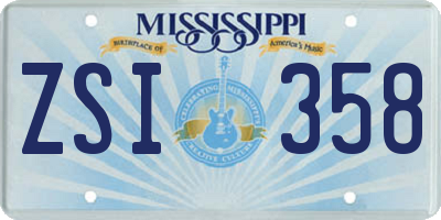 MS license plate ZSI358