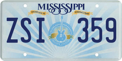 MS license plate ZSI359