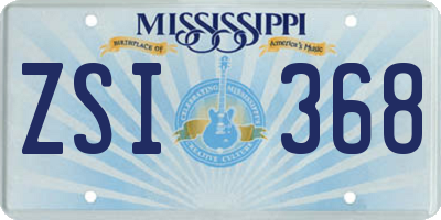 MS license plate ZSI368