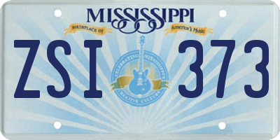 MS license plate ZSI373