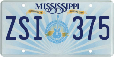 MS license plate ZSI375