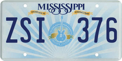 MS license plate ZSI376