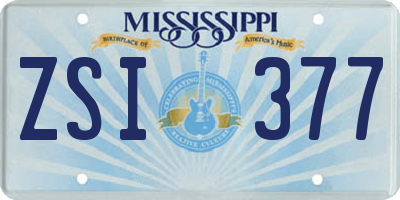 MS license plate ZSI377