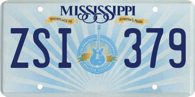 MS license plate ZSI379