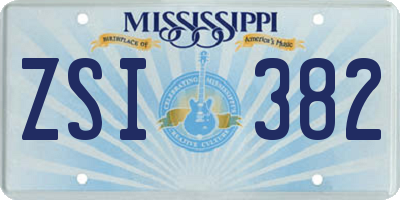 MS license plate ZSI382