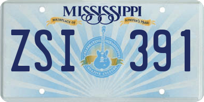 MS license plate ZSI391