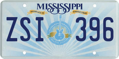 MS license plate ZSI396