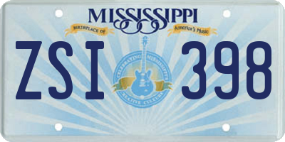 MS license plate ZSI398