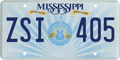 MS license plate ZSI405