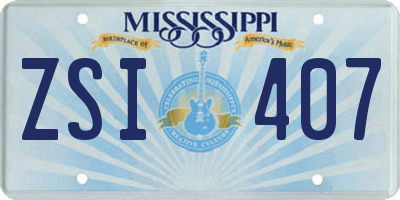 MS license plate ZSI407