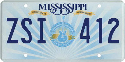 MS license plate ZSI412