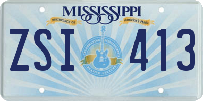 MS license plate ZSI413