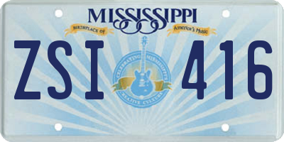 MS license plate ZSI416