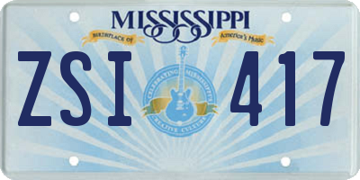 MS license plate ZSI417