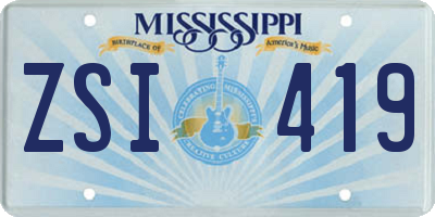 MS license plate ZSI419