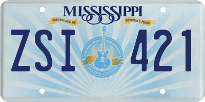 MS license plate ZSI421