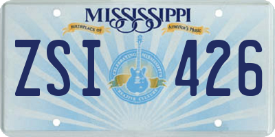 MS license plate ZSI426