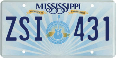 MS license plate ZSI431