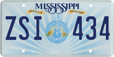 MS license plate ZSI434