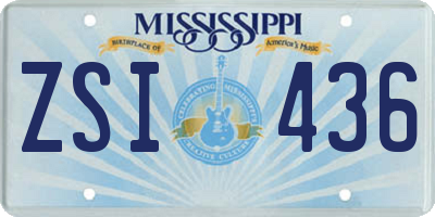 MS license plate ZSI436