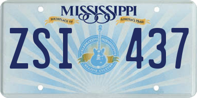 MS license plate ZSI437