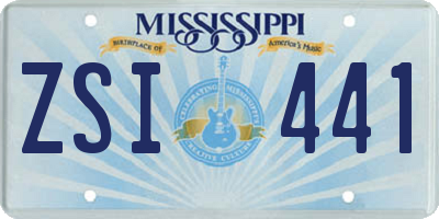 MS license plate ZSI441