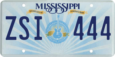 MS license plate ZSI444