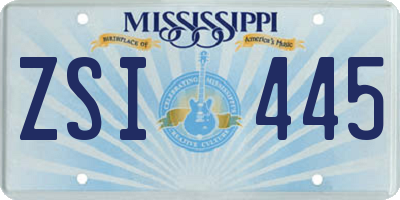 MS license plate ZSI445