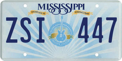 MS license plate ZSI447