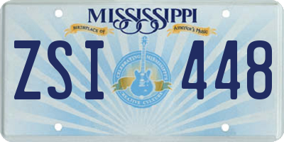 MS license plate ZSI448