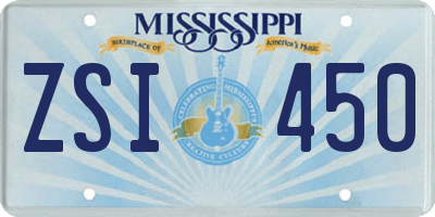 MS license plate ZSI450