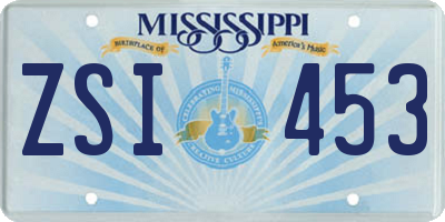 MS license plate ZSI453