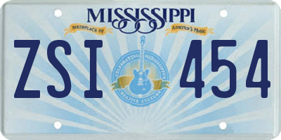 MS license plate ZSI454