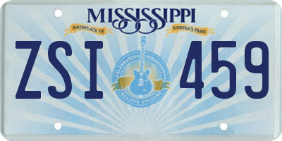 MS license plate ZSI459