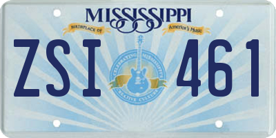 MS license plate ZSI461