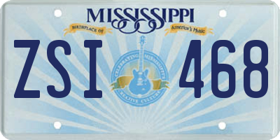 MS license plate ZSI468