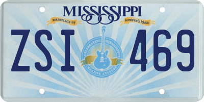 MS license plate ZSI469