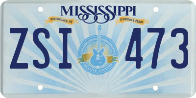 MS license plate ZSI473