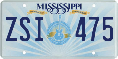 MS license plate ZSI475