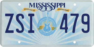 MS license plate ZSI479