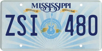 MS license plate ZSI480