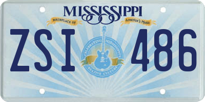 MS license plate ZSI486